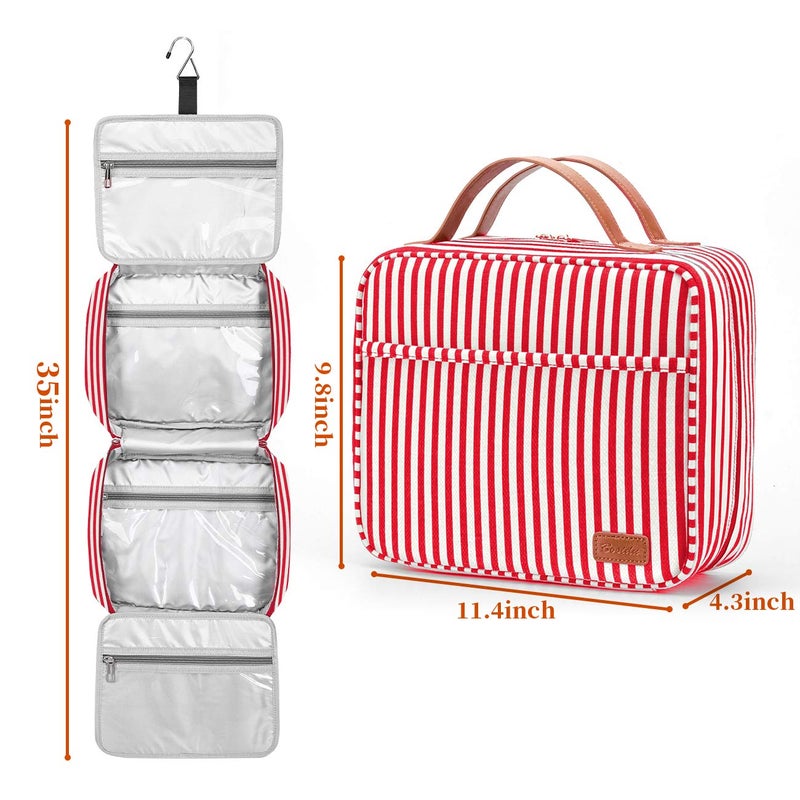 Bosidu Hanging Travel Toiletry Bag, Large Capacity Cosmetic Travel Toiletry Organizer for Women with 4 Compartments & 1 Sturdy Hook, Perfect for Daily Use/Valentines' Day - Image 3